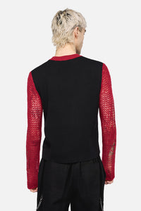 Dangerfield - Dagger Goth Distressed Knit - black-red