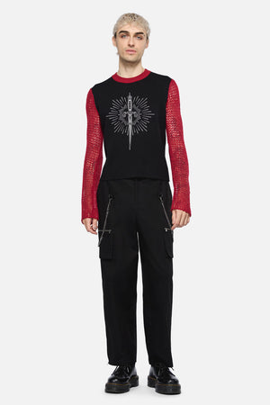 Dangerfield - Dagger Goth Distressed Knit - black-red