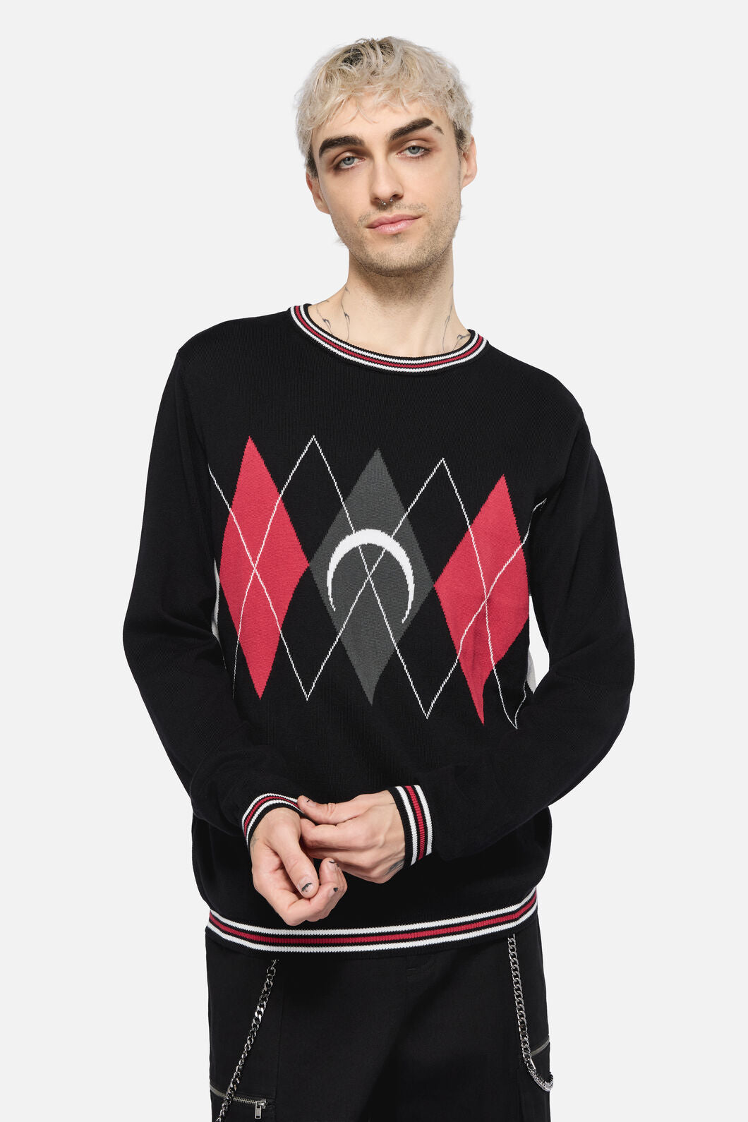 Dangerfield - Argyle Moon Knit - black