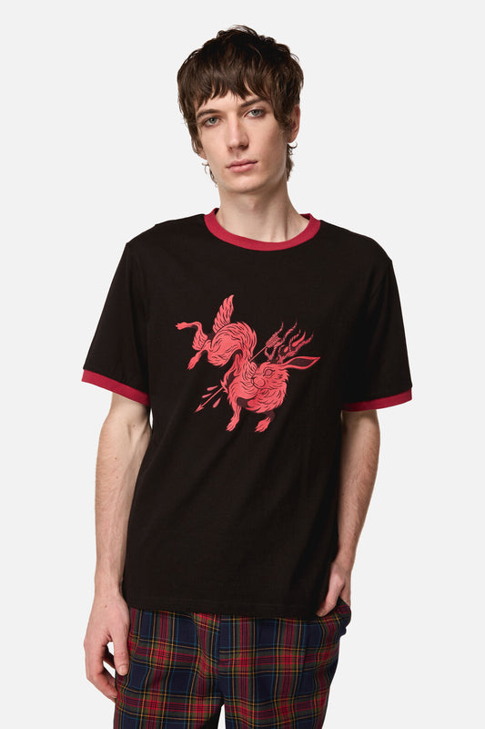 Dangerfield - Jackalope Ringer Tee - black