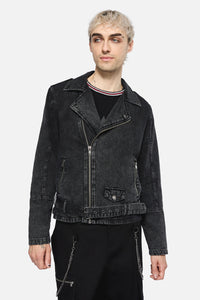 Dangerfield - Punk Denim Moto Jacket - black