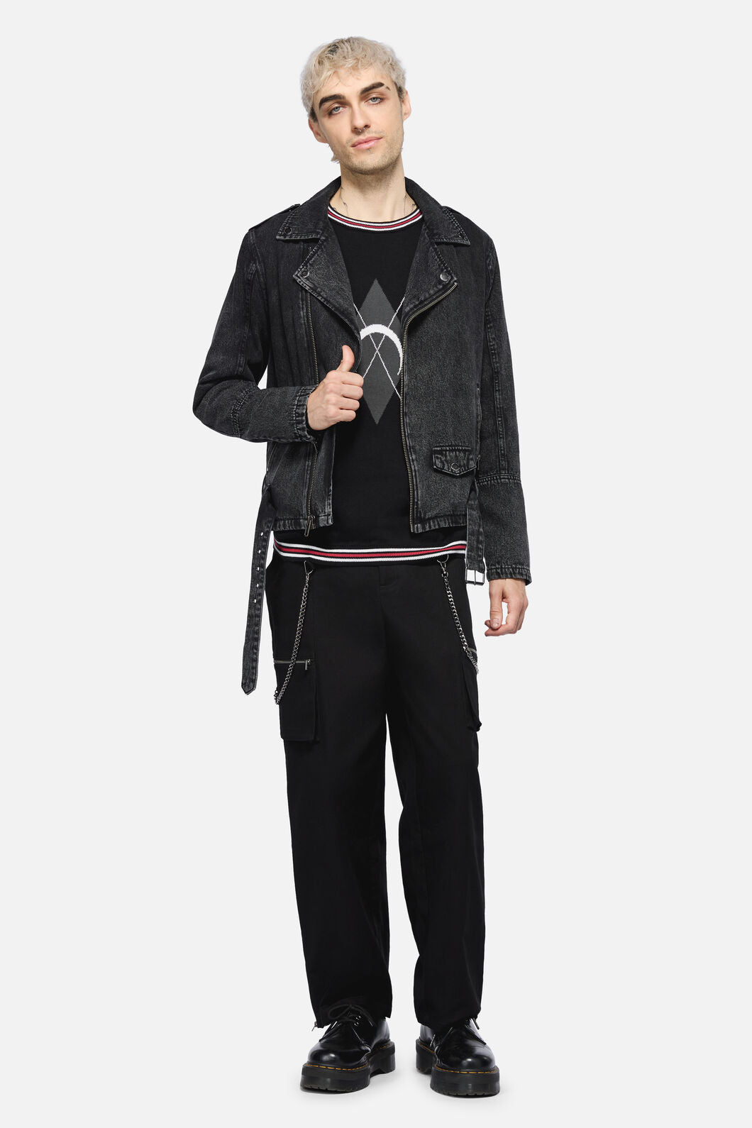Dangerfield - Punk Denim Moto Jacket - black