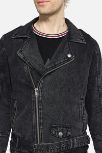 Dangerfield - Punk Denim Moto Jacket - black