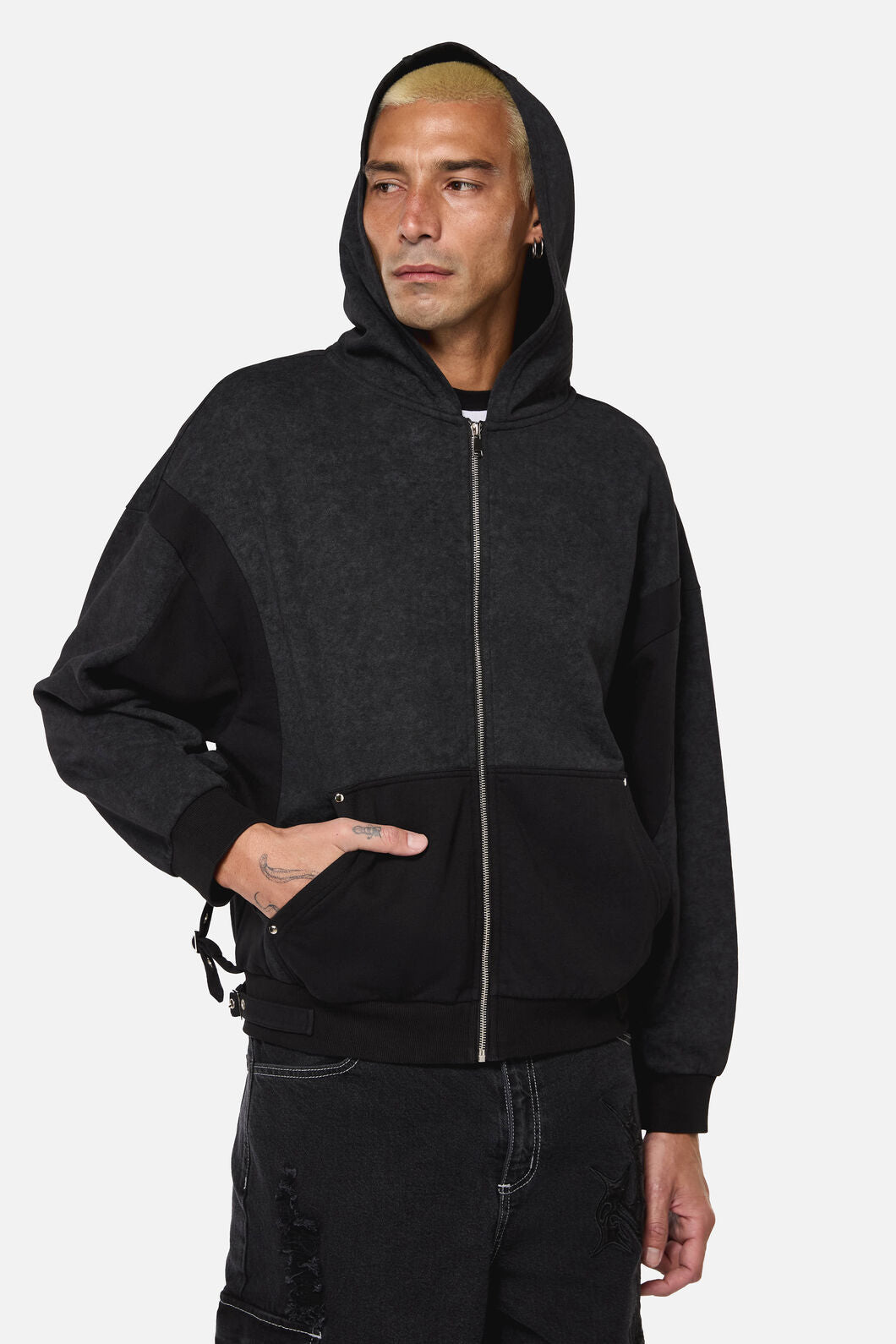 Dangerfield - Goth Buckle Hoodie - black
