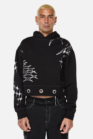 Dangerfield - Y2K Sigil Eyelet Hoodie - black