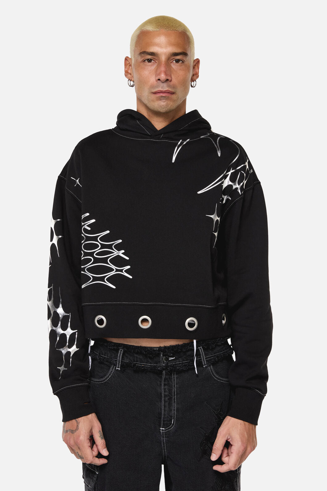 Dangerfield - Y2K Sigil Eyelet Hoodie - black