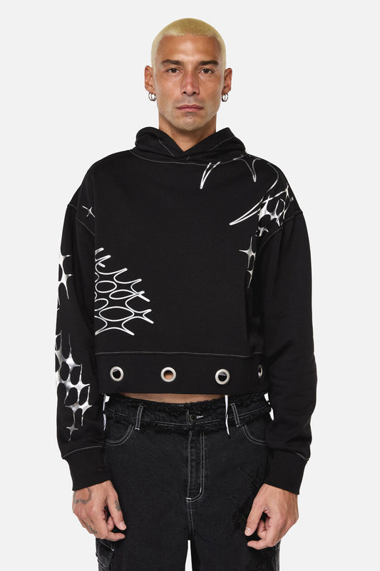 Dangerfield - Y2K Sigil Eyelet Hoodie - black