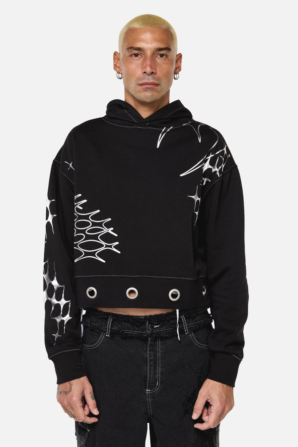 Dangerfield - Y2K Sigil Eyelet Hoodie - black