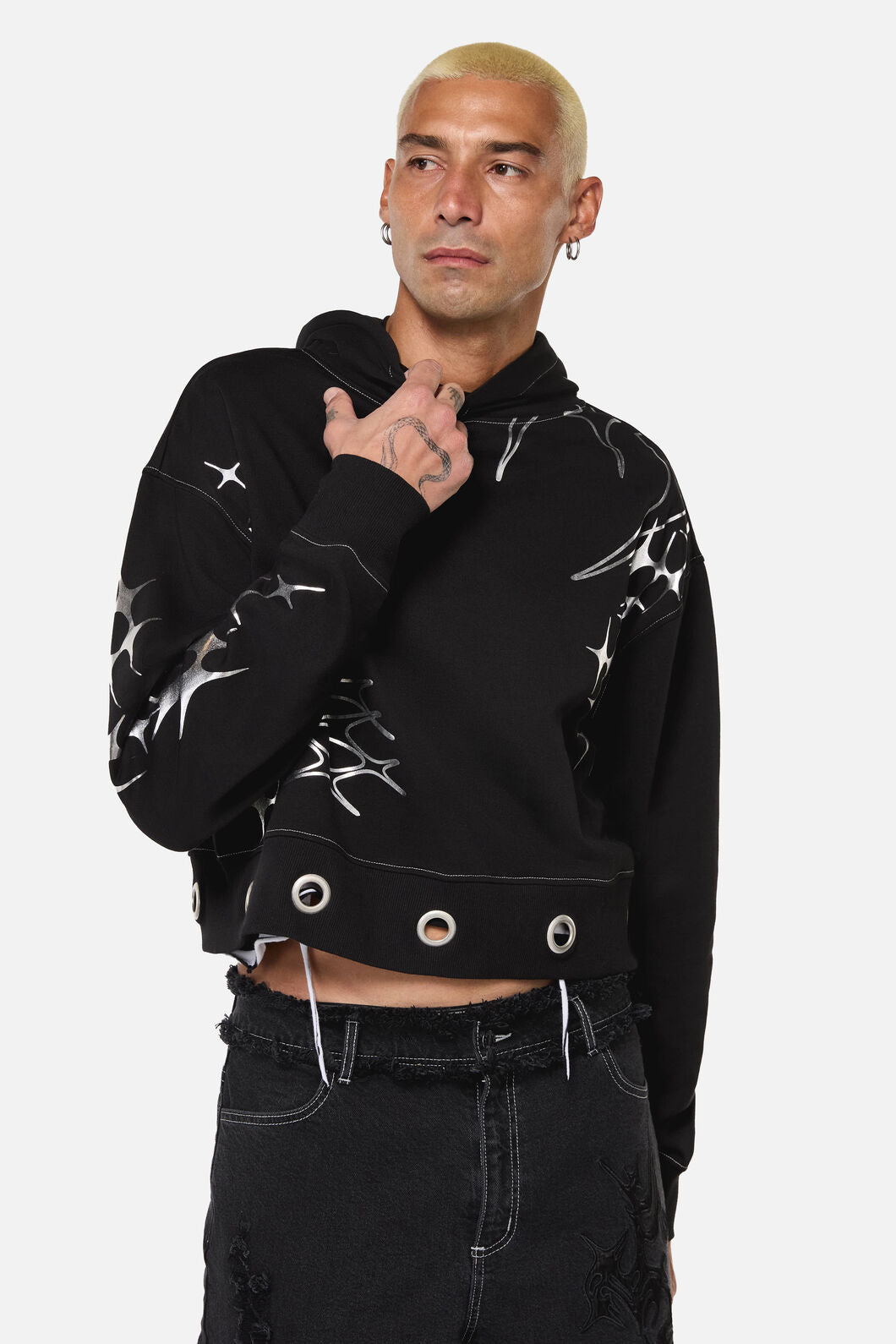 Dangerfield - Y2K Sigil Eyelet Hoodie - black