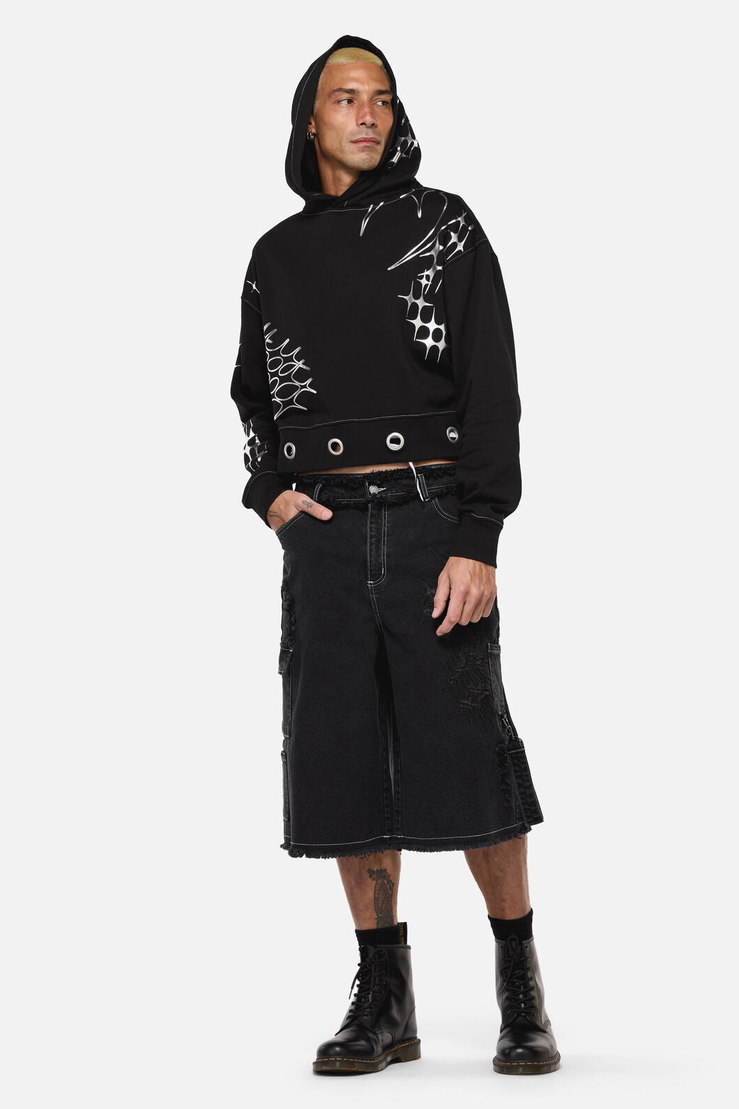 Dangerfield - Y2K Sigil Eyelet Hoodie - black