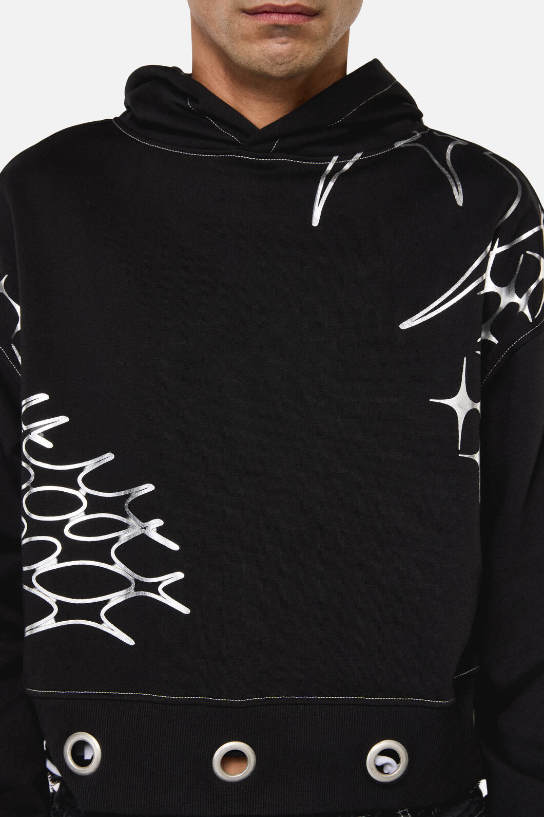 Dangerfield - Y2K Sigil Eyelet Hoodie - black