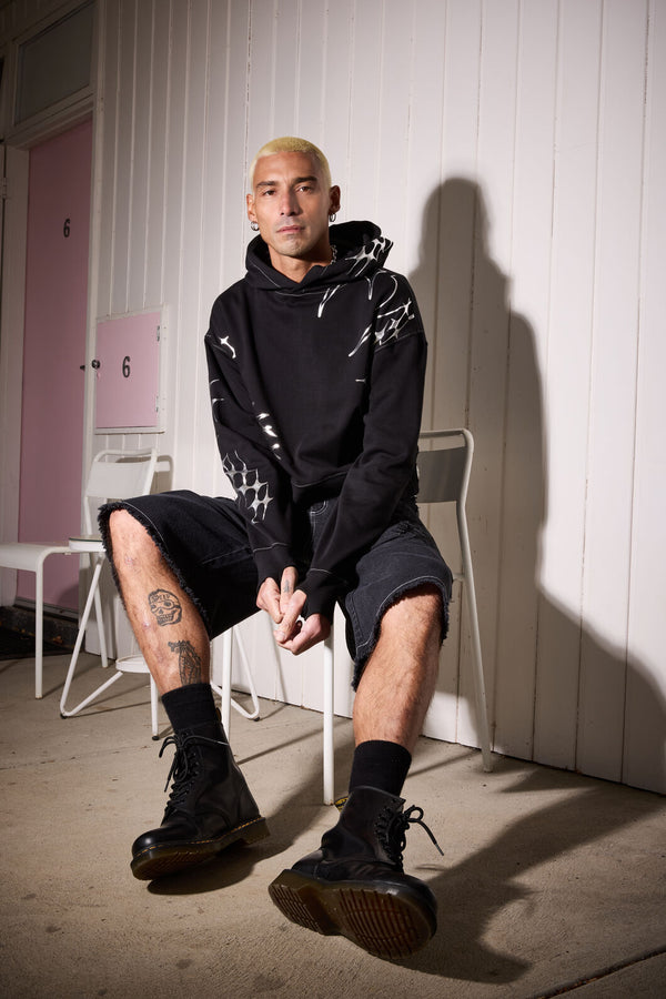 Dangerfield - Y2K Sigil Eyelet Hoodie - black