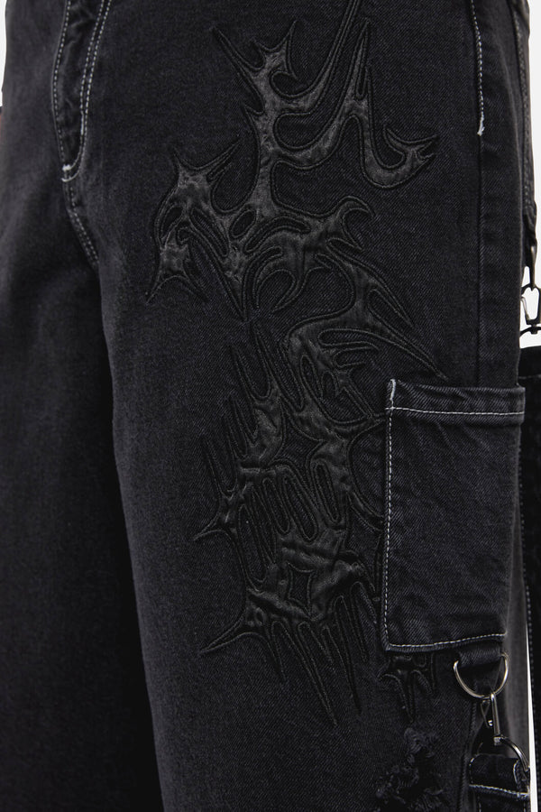 Dangerfield - Y2K Sigil Wide Leg Jeans - black