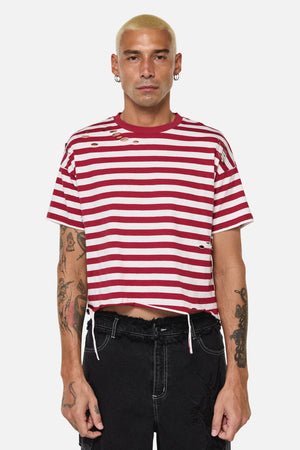 Dangerfield - Mii Stripe Tee - red-cream