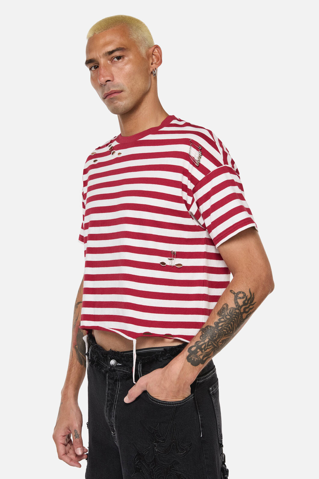 Dangerfield - Mii Stripe Tee - red-cream