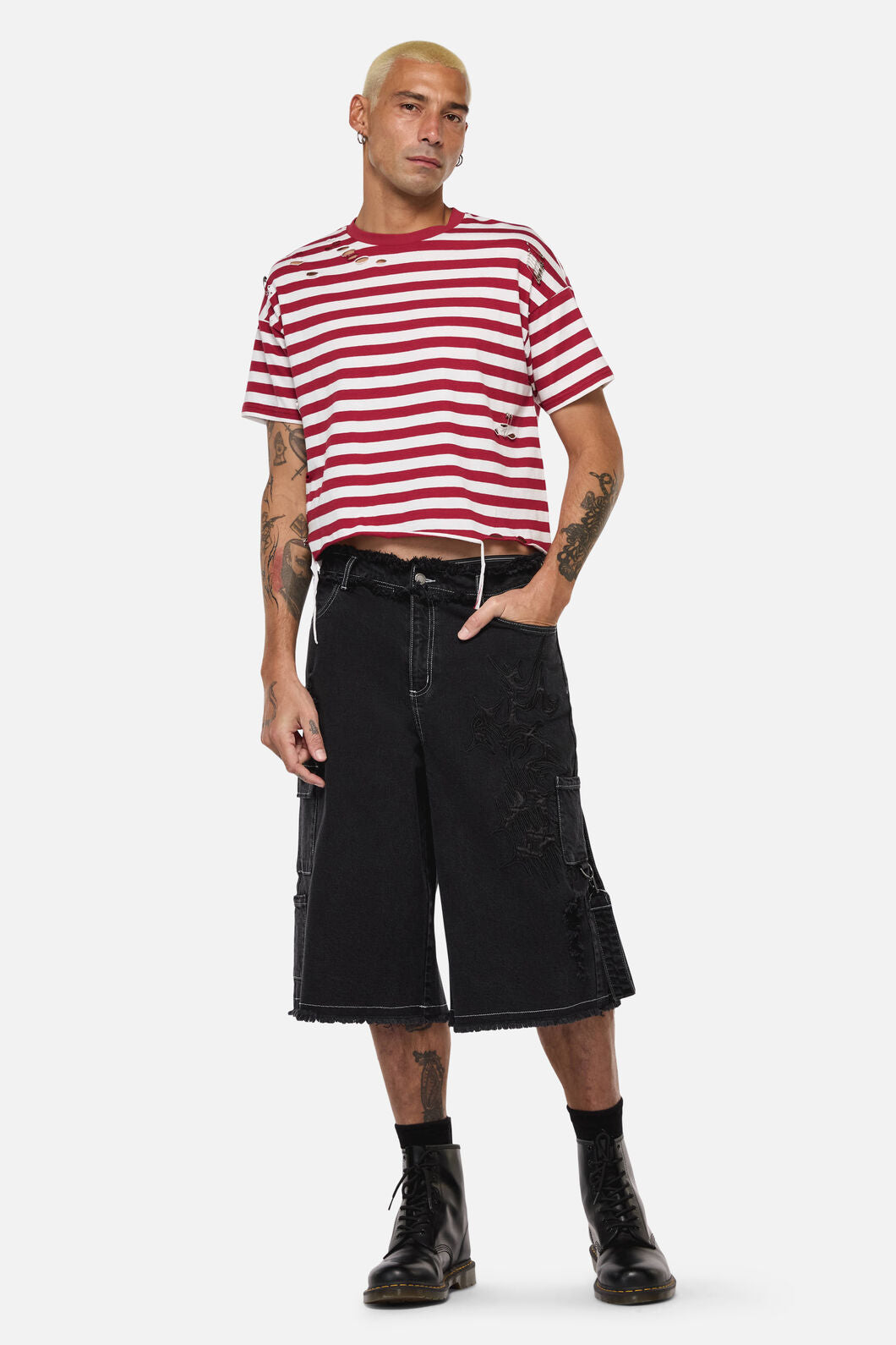 Dangerfield - Mii Stripe Tee - red-cream
