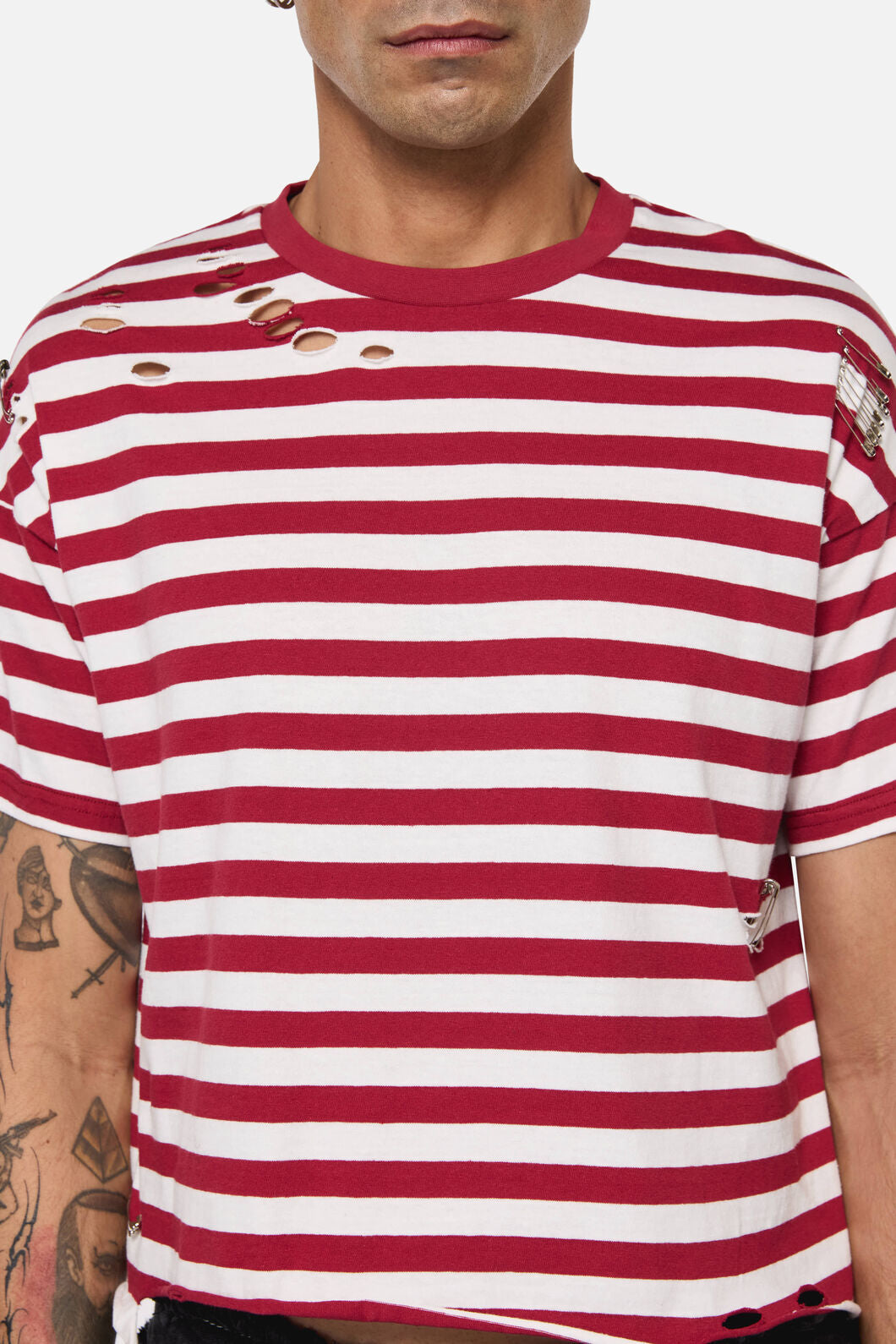 Dangerfield - Mii Stripe Tee - red-cream