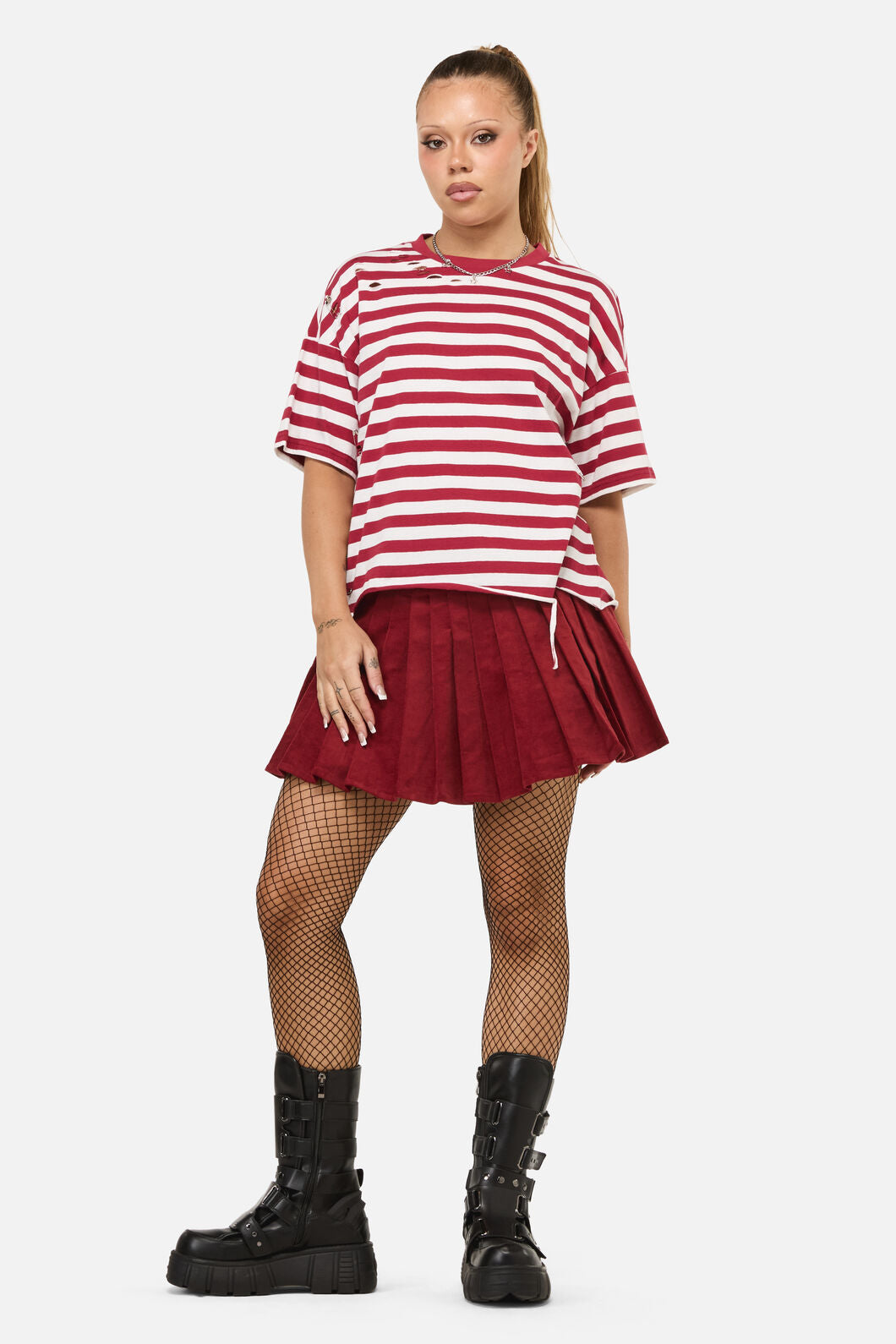 Dangerfield - Mii Stripe Tee - red-cream