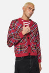 Dangerfield - Crowned Tartan Cardi - red