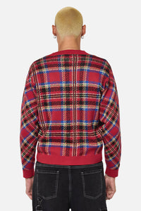 Dangerfield - Crowned Tartan Cardi - red