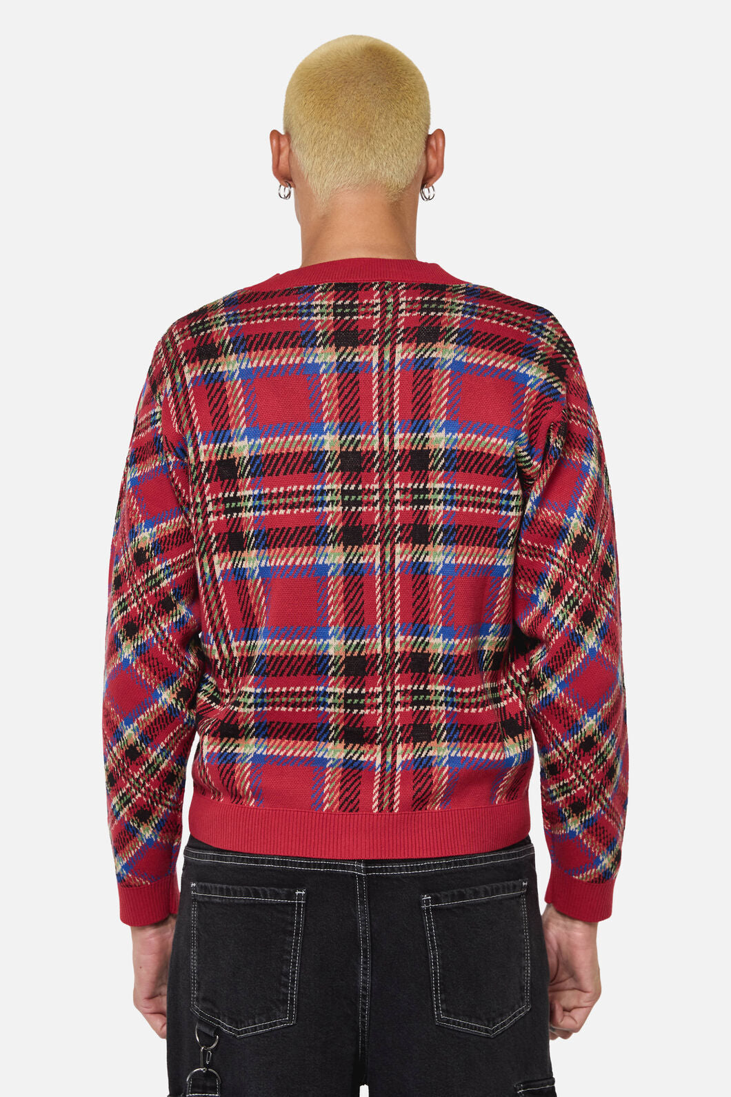 Dangerfield - Crowned Tartan Cardi - red