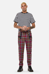 Dangerfield - Crowned Tartan Pant - red