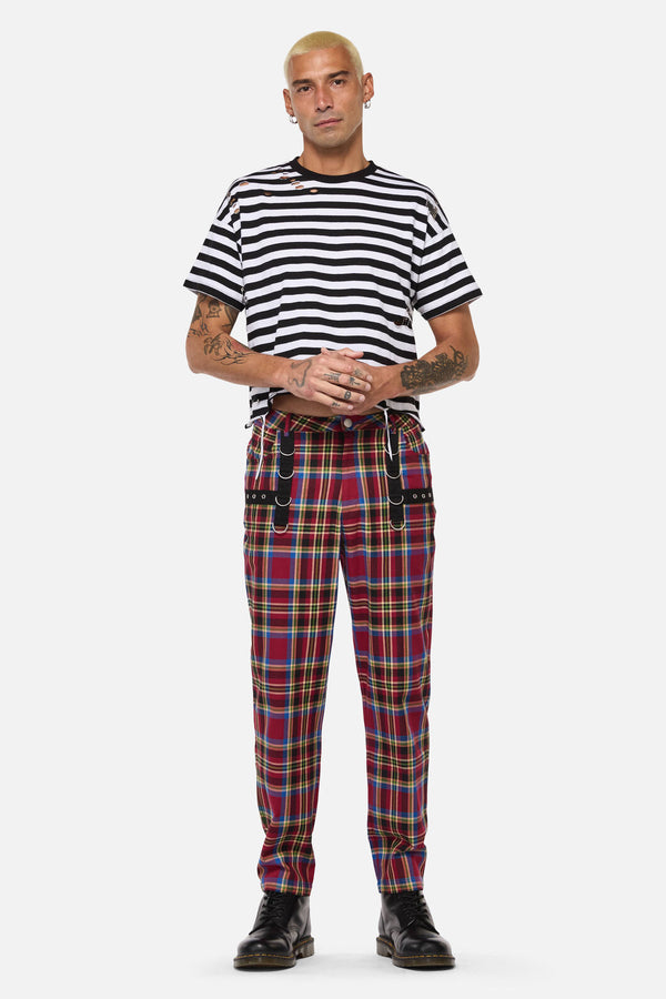 Dangerfield - Crowned Tartan Pant - red