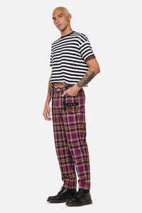 Dangerfield - Crowned Tartan Pant - red