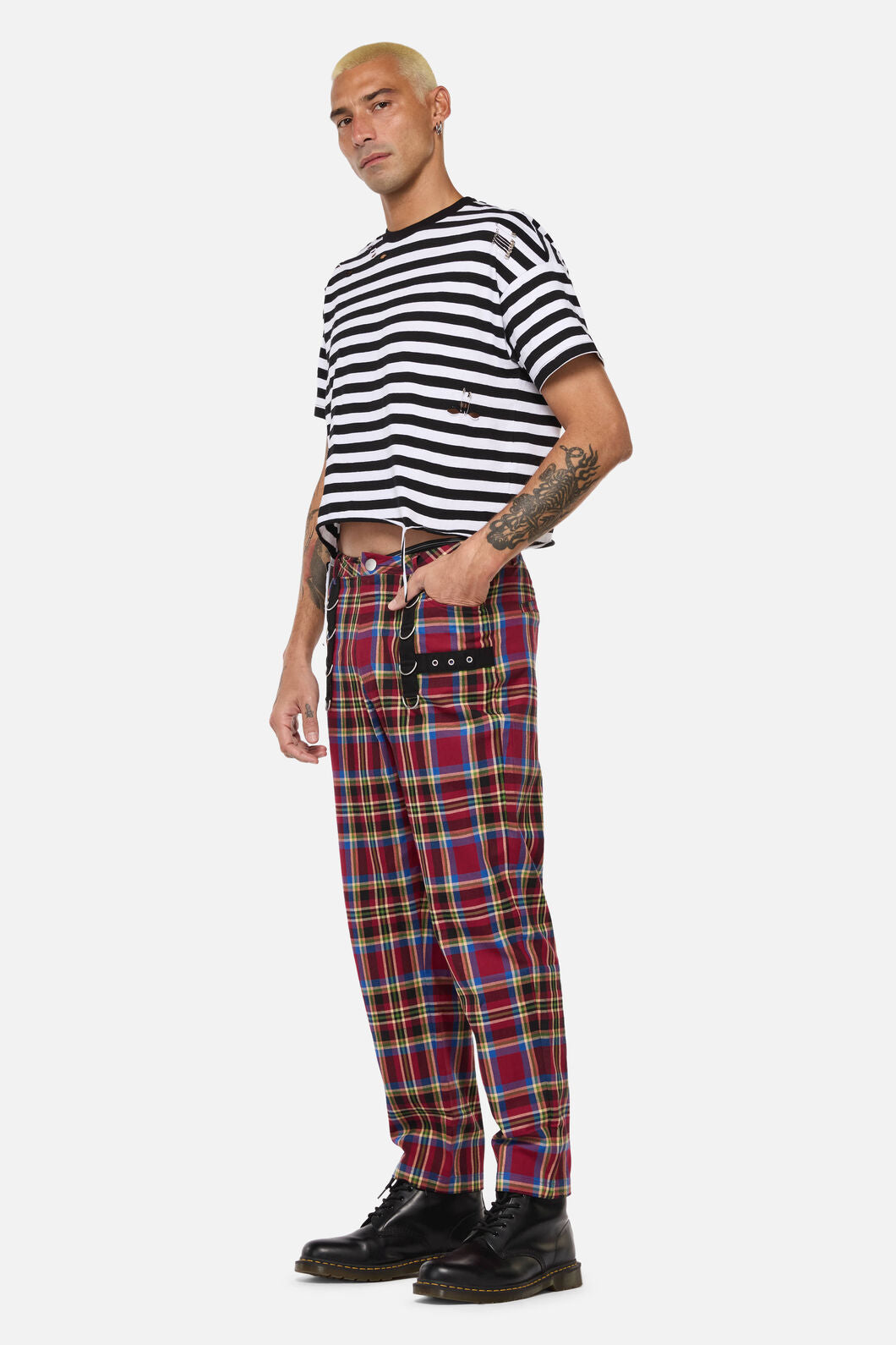Dangerfield - Crowned Tartan Pant - red