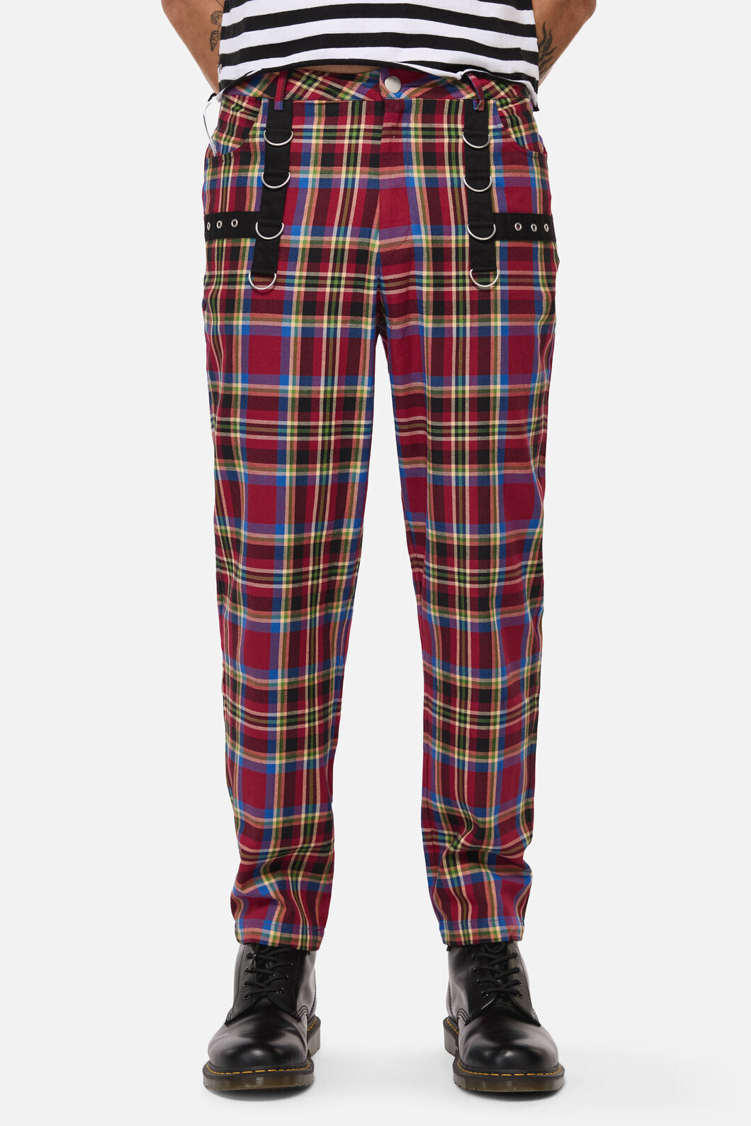 Dangerfield - Crowned Tartan Pant - red