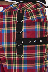 Dangerfield - Crowned Tartan Pant - red