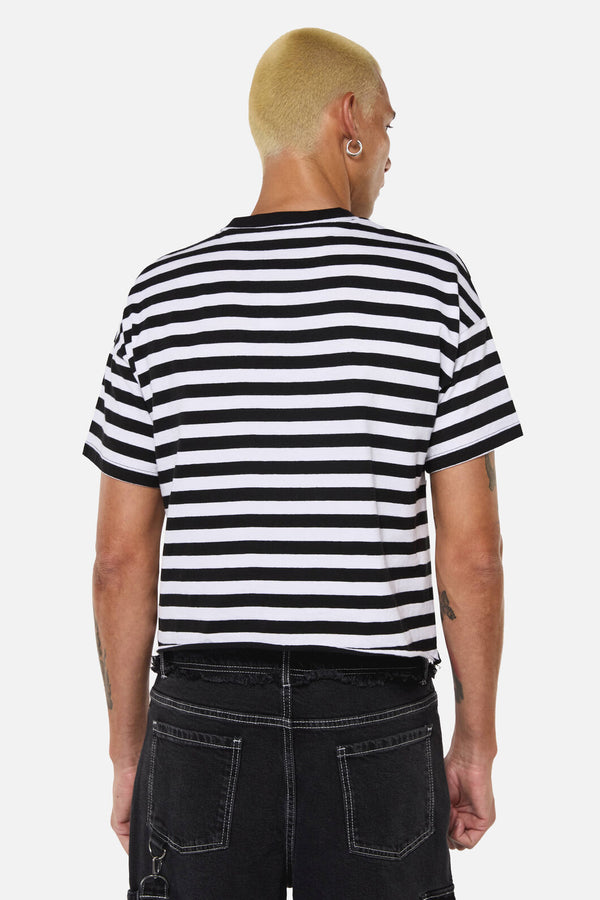 Dangerfield - Sigil Goth Stripe Distressed Tee - black-white