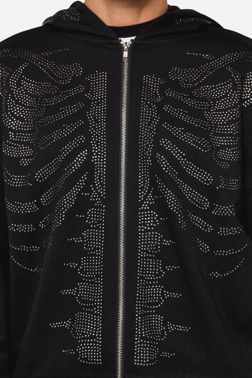 Dangerfield - Skele Diamonte Zipper Hoodie - black