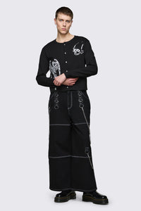 Dangerfield - Archangel Print Jersey Cardi - black