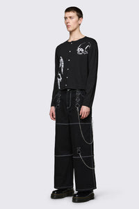 Dangerfield - Archangel Print Jersey Cardi - black