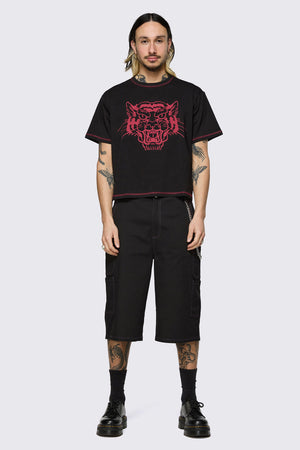 Dangerfield - Big Cat Crop Tee - black