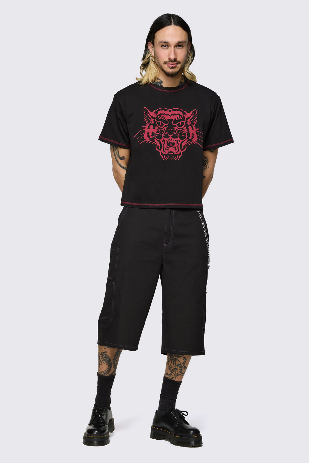 Dangerfield - Big Cat Crop Tee - black
