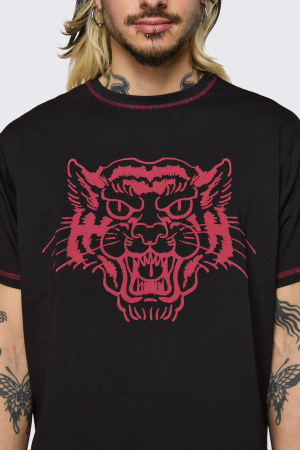 Dangerfield - Big Cat Crop Tee - black