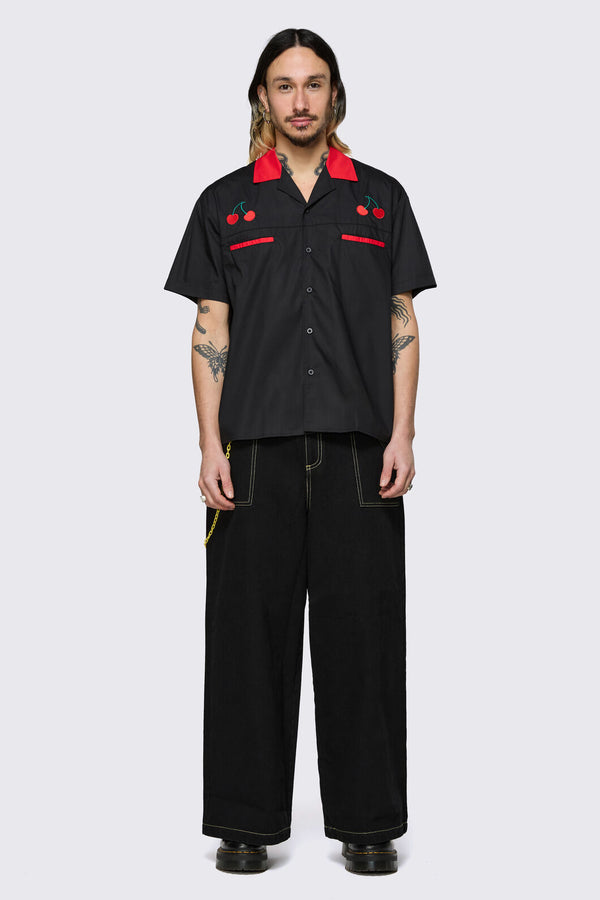 Dangerfield - Delulu Revere Shirt - black