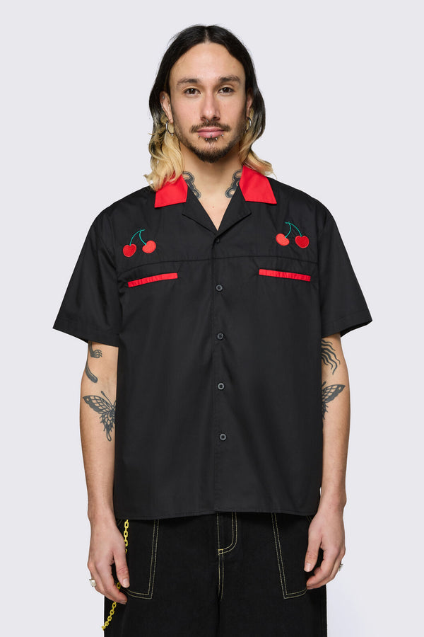 Dangerfield - Delulu Revere Shirt - black