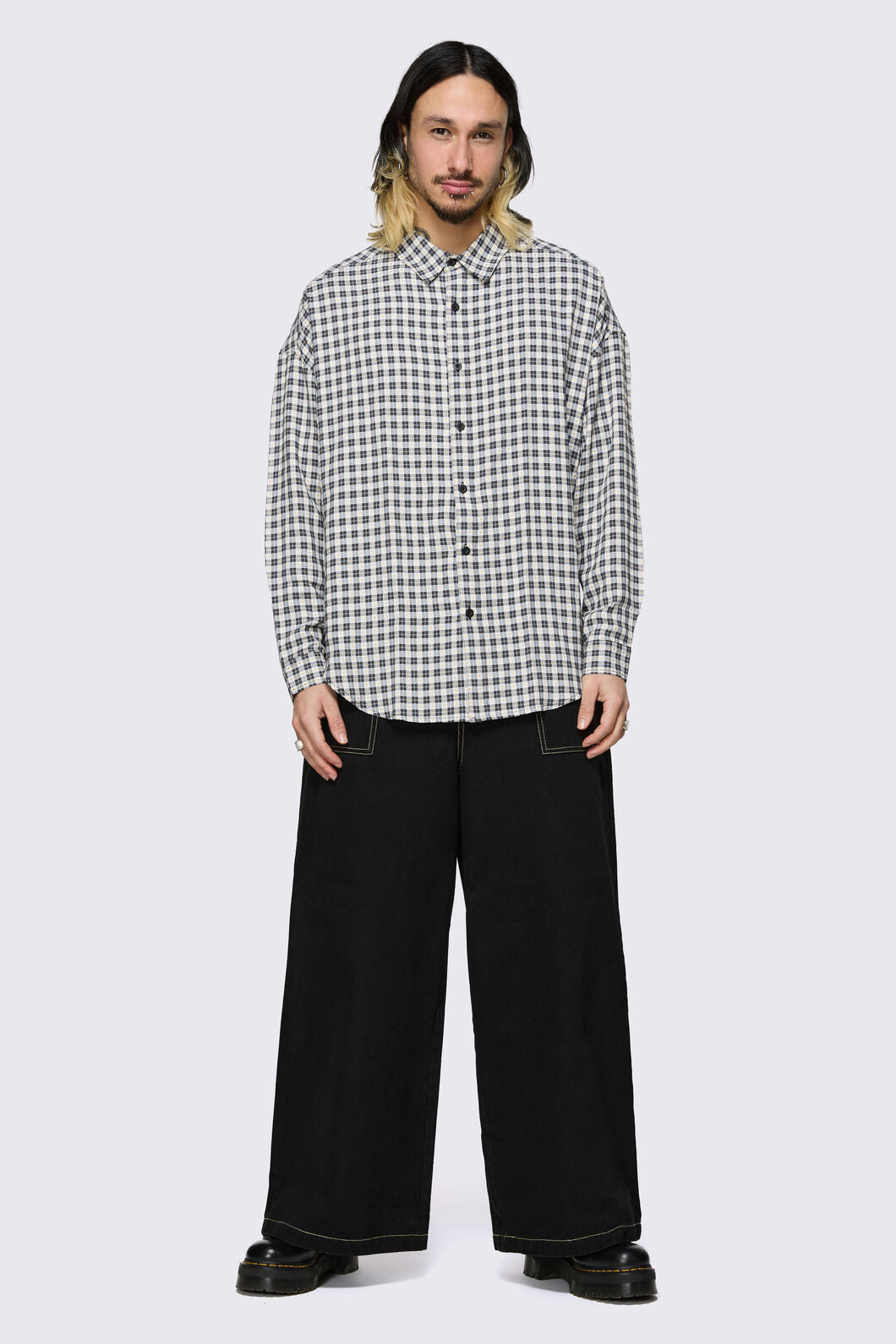 Dangerfield - Darling Gingham Shirt - black-white