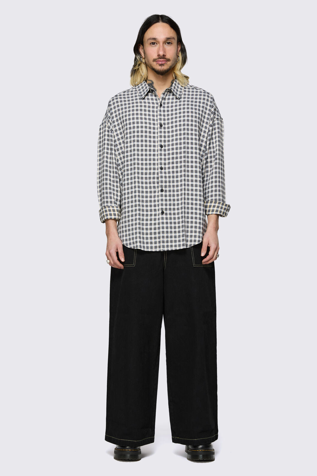 Dangerfield - Darling Gingham Shirt - black-white