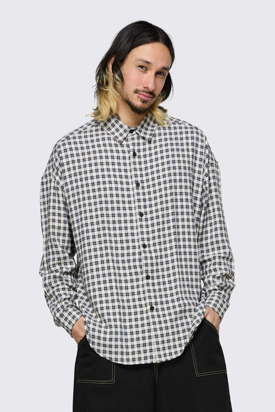 Dangerfield - Darling Gingham Shirt - black-white