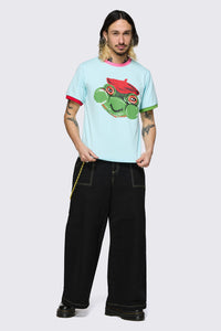 Dangerfield - Colourblock Frog Tee - blue