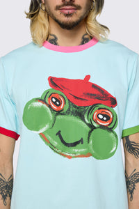 Dangerfield - Colourblock Frog Tee - blue