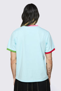 Dangerfield - Colourblock Frog Tee - blue