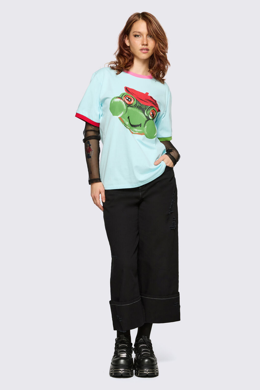 Dangerfield - Colourblock Frog Tee - blue
