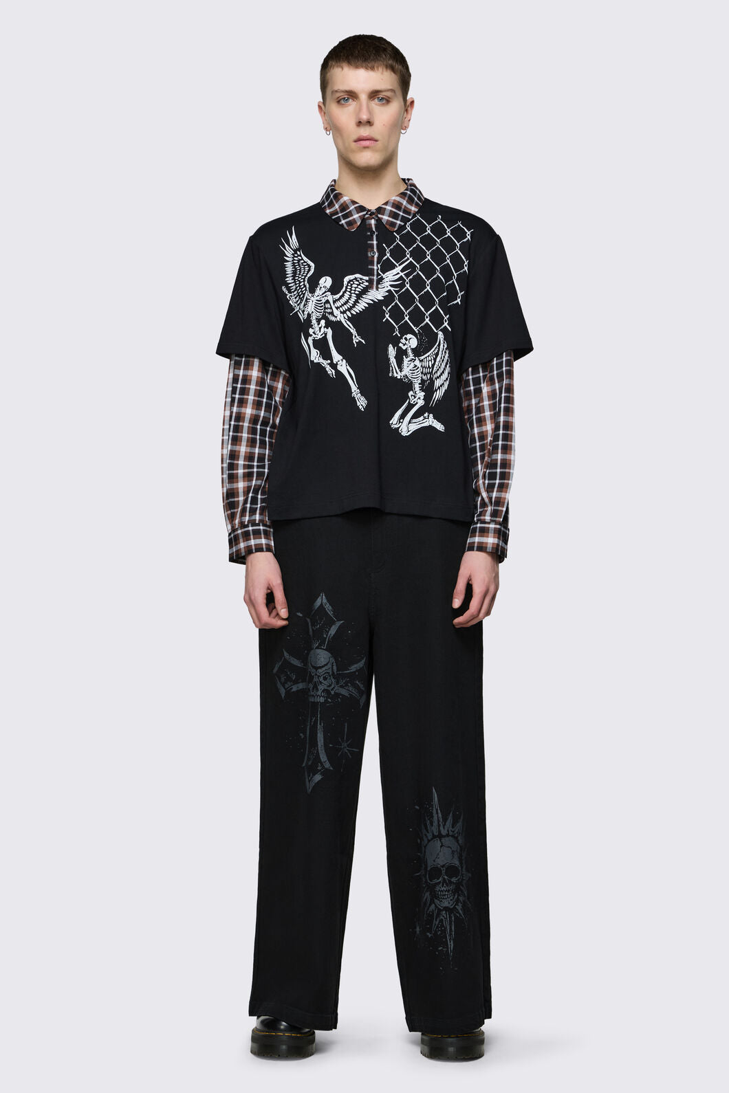 Dangerfield - Archangel Polo Long Sleeve Top - black-brown