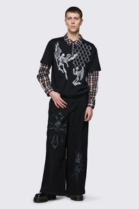 Dangerfield - Archangel Polo Long Sleeve Top - black-brown