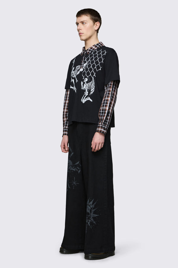Dangerfield - Archangel Polo Long Sleeve Top - black-brown